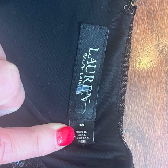 Ralph Lauren Sequin Crepe Wide Leg Jumpsuit, Size 6 - Picture 7 of 14